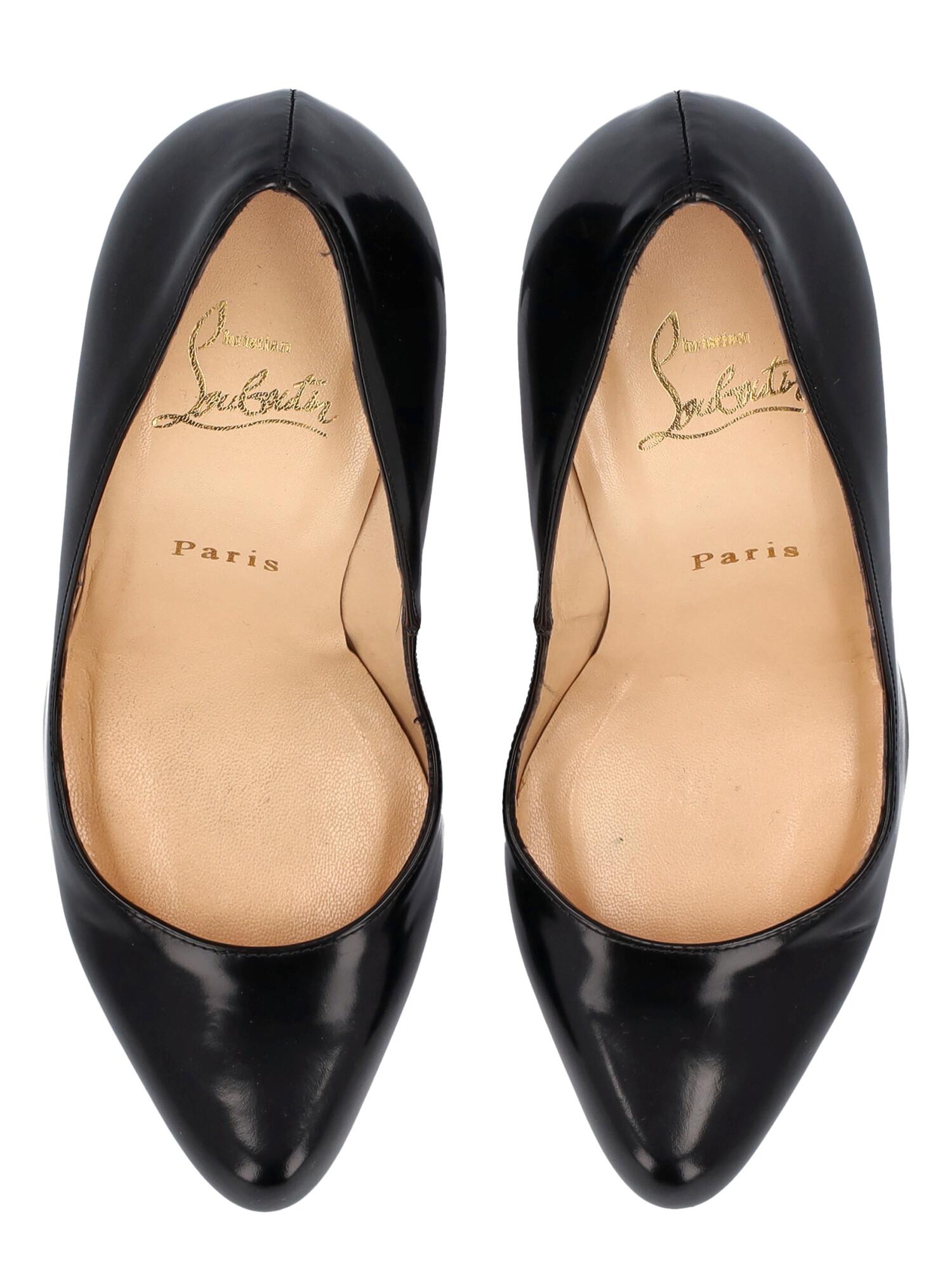 Women's Christian Louboutin Women Pumps Black Leather EU 36.5 For Sale