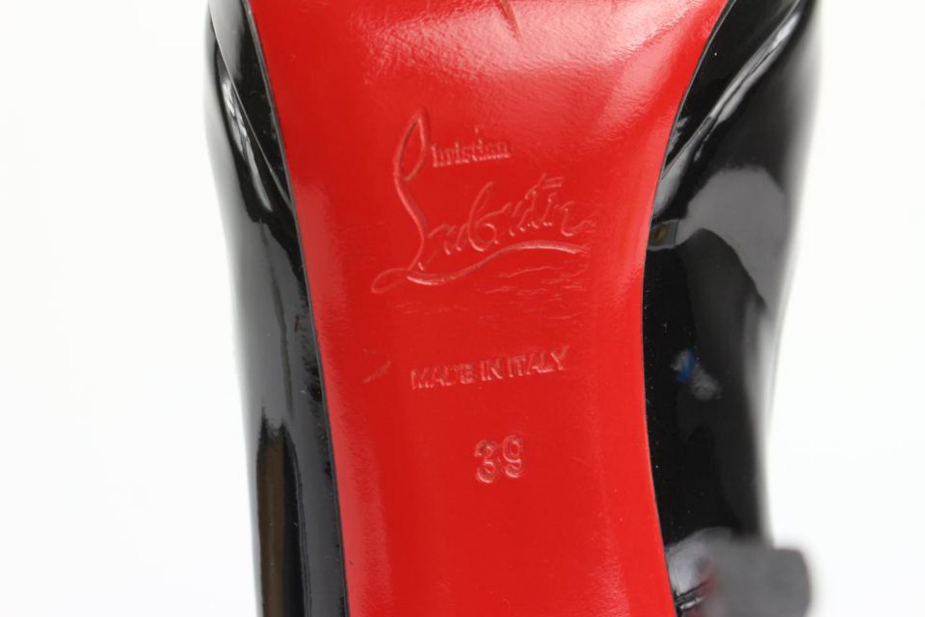 Christian Louboutin Women's 30 Black Patent Leather Pigalle Plato Red Bottom Hee For Sale 7