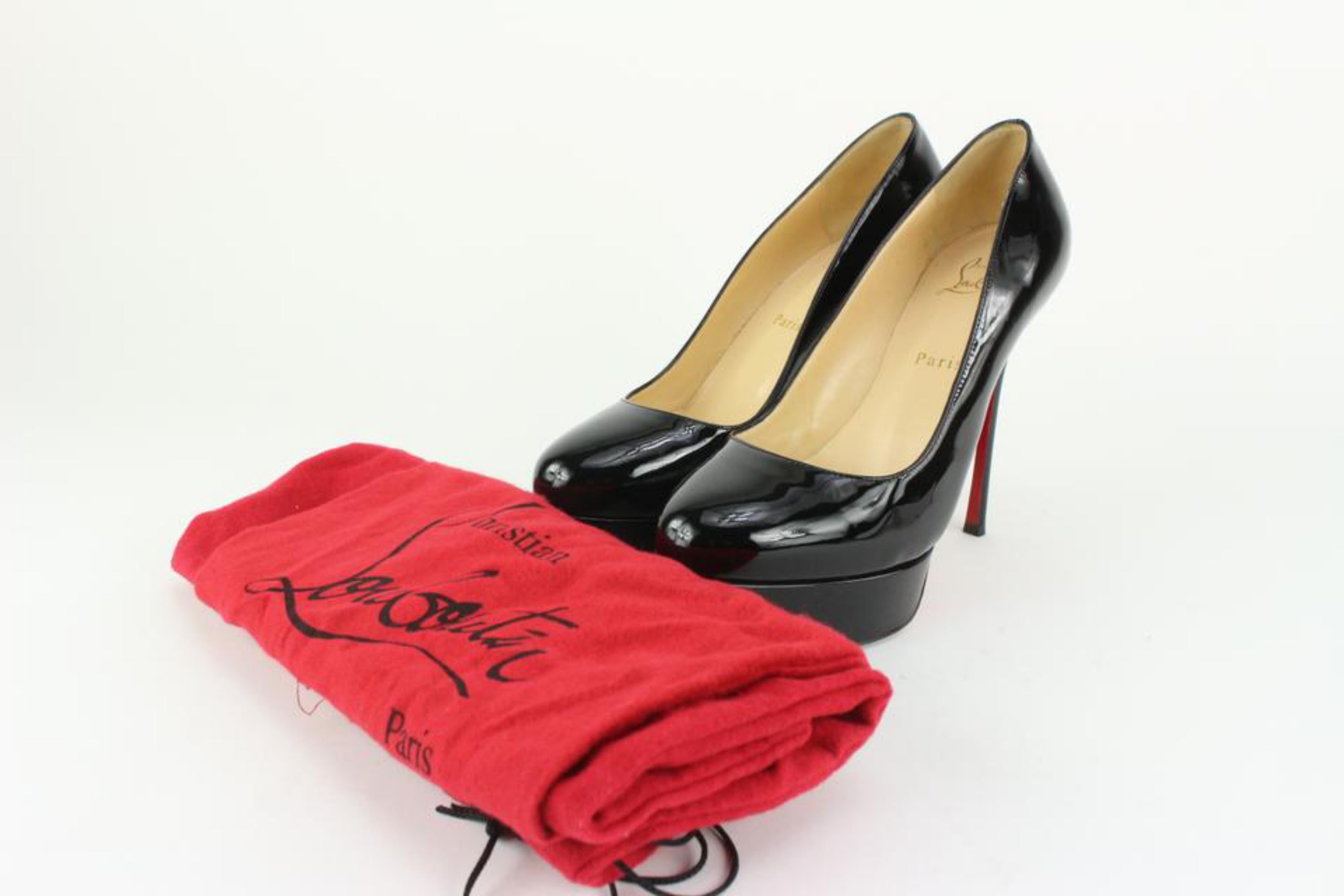 Christian Louboutin Women's 38.5 Black Patent Bianca Platform Heels 128cl34
Made In: Italy
Measurements: Length:  9.2