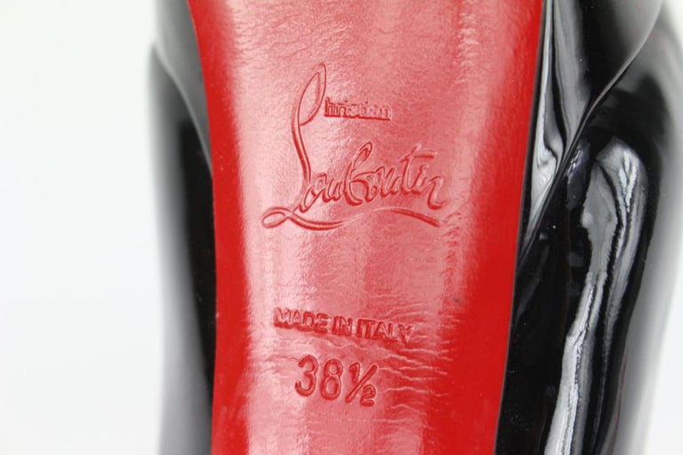 Christian Louboutin Women's 38.5 Black Patent Bianca Platform Heels 128cl34  For Sale at 1stDibs