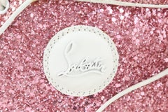 Christian Louboutin Women's 40.5 Pink Glitter Flat Rantus Orlato Sneaker 126cl2