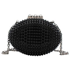 Christian Louboutin Women's Black Mina Spiked Oval Clutch