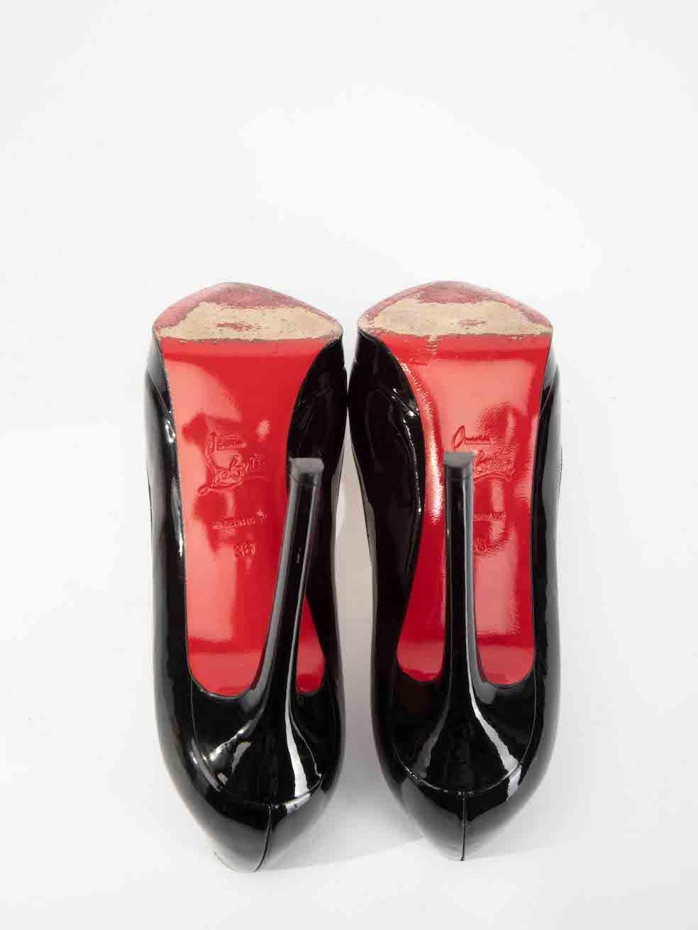 Christian Louboutin Women's Black Patent Leather Pigalle Plato Pumps 1