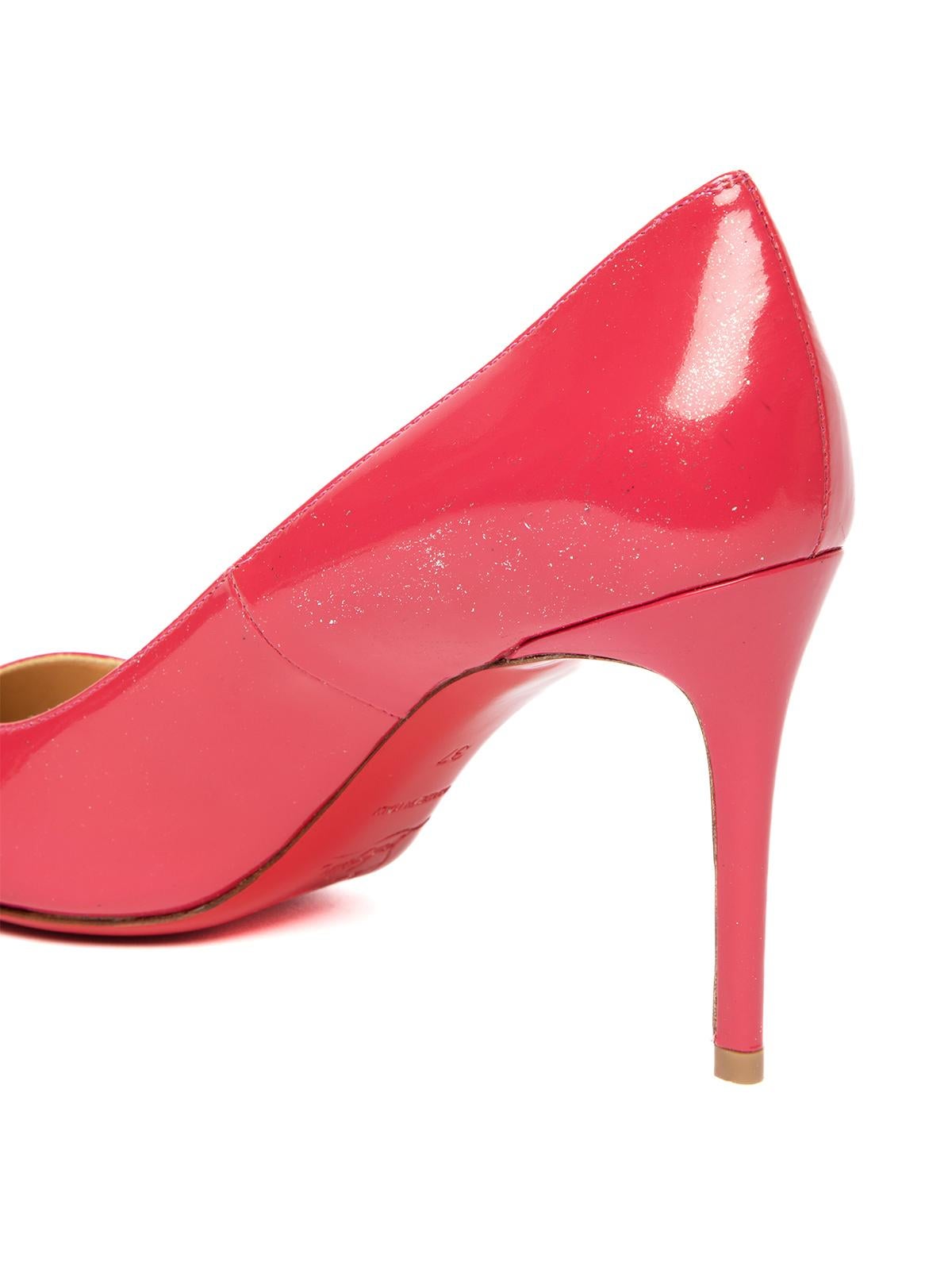 Christian Louboutin Women's Eloise 85 Patent Pumps Pink In Excellent Condition In London, GB