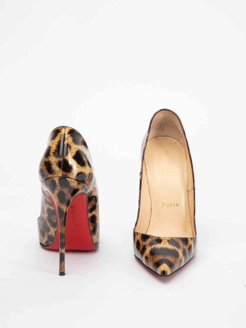 Christian Louboutin Women's Leopard Print Degrade Patent Leather Pumps In Good Condition In London, GB