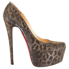 Used Christian Louboutin Women's Metallic Gradient Leopard Pattern Platform Heels