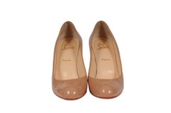 Christian Louboutin Womens Simple Round Toe Pumps 100 US 10.5 EU 40.5 Nude Beige