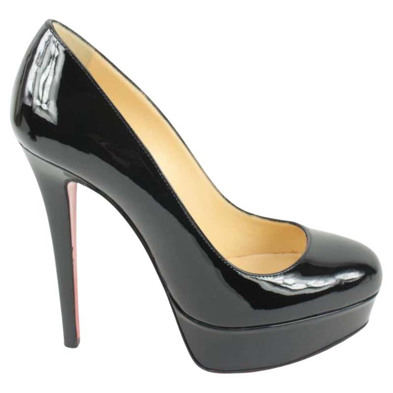 Christian Louboutin Women's Size 35 Black Patent Calf Bianca 120 Heels 32cl420s For Sale at 1stDibs