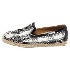 Christian Louboutin Woven Leather And Patent Espadrilles Loafers Size 41