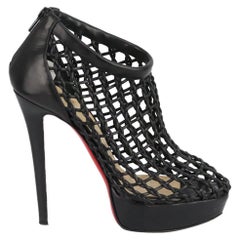 Christian Louboutin Woven Leather Platform Ankle Boots EU 38 UK 5 US 8