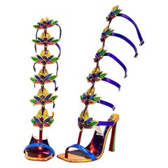 Christian Louboutin x Marvel Sea Warrior 100 Gladiator Knee High Sandals 42