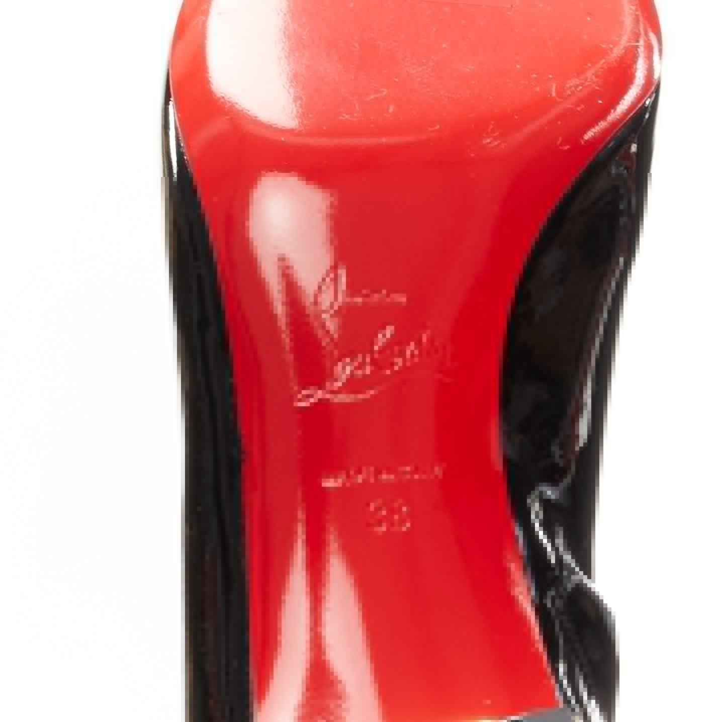 CHRISTIAN LOUBOUTIN Xilobooties 55 talon pyramide or verni noir EU38 en vente 5