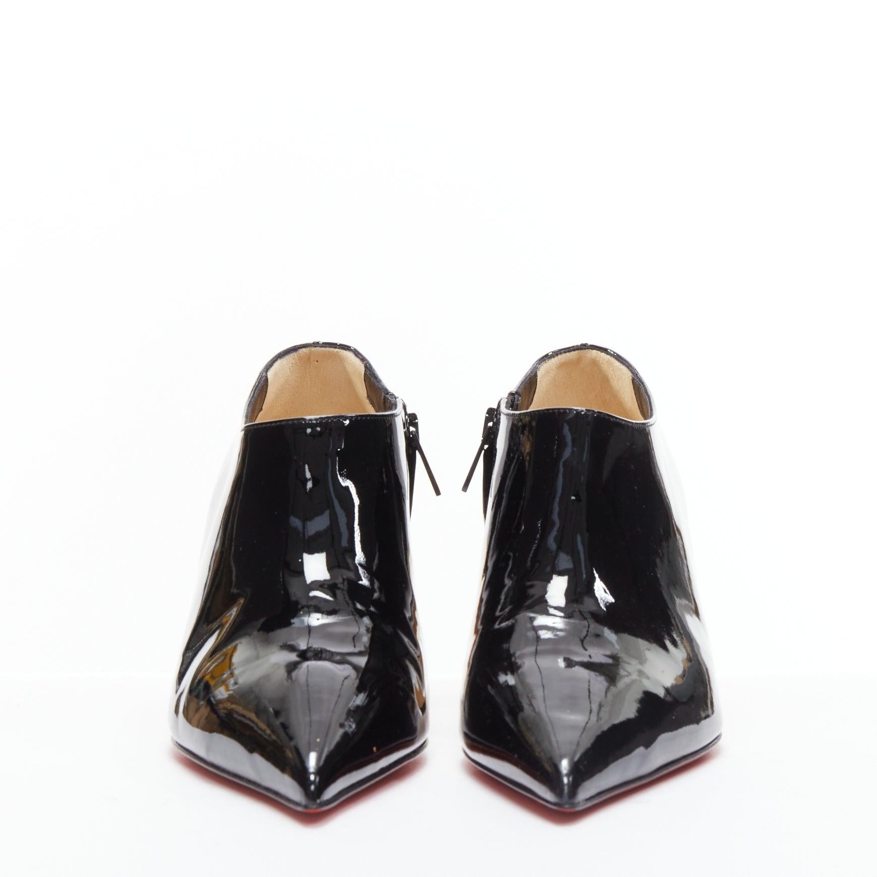 Noir CHRISTIAN LOUBOUTIN Xilobooties 55 talon pyramide or verni noir EU38 en vente