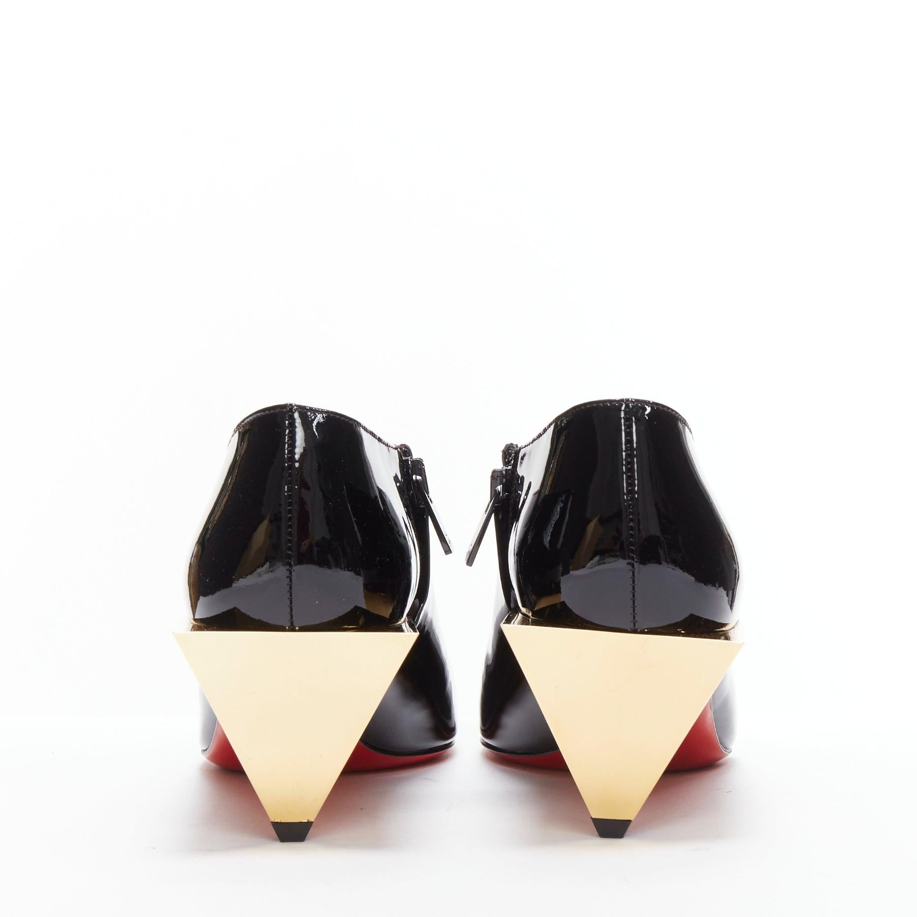CHRISTIAN LOUBOUTIN Xilobooties 55 talon pyramide or verni noir EU38 Pour femmes en vente