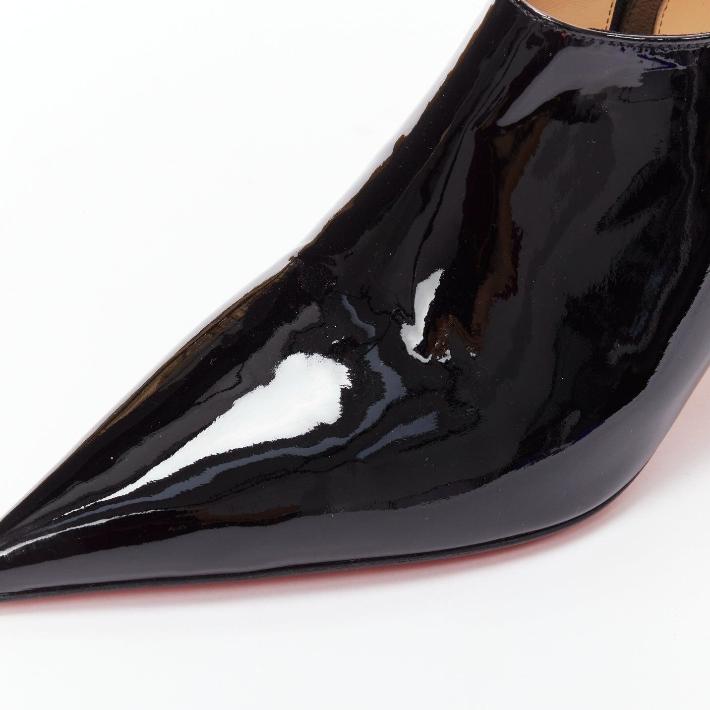 CHRISTIAN LOUBOUTIN Xilobooties 55 talon pyramide or verni noir EU38 en vente 2