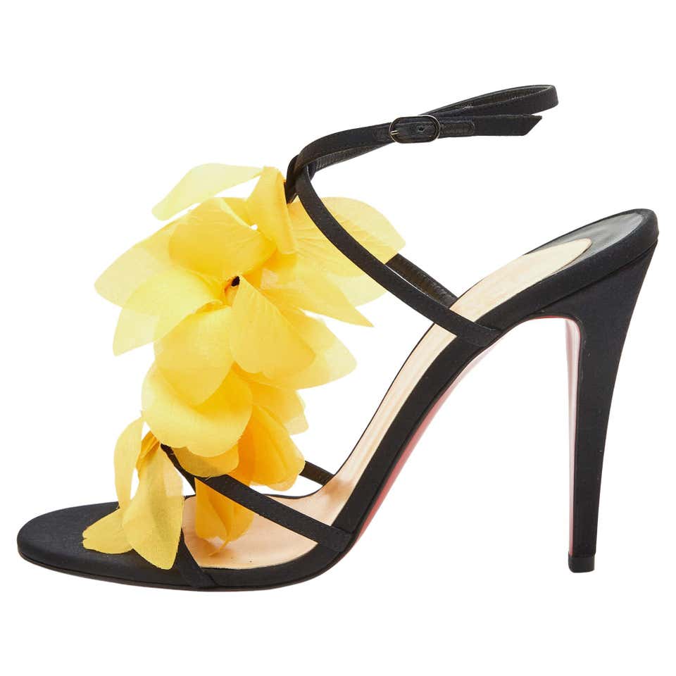 Christian Louboutin Blue Sequin Glitter Heels For Sale at 1stDibs