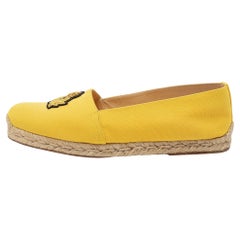 Christian Louboutin Yellow Caraibes Canvas Galia Espadrille Flats Size 40