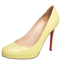 Christian Louboutin Yellow Leather New Simple Pumps Size 37