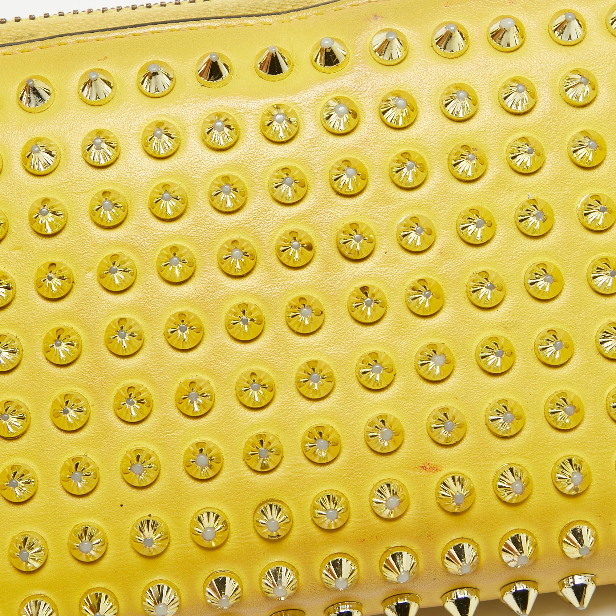 Christian Louboutin Yellow Leather Panettone Continental Wallet For Sale 1