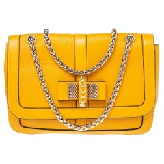 Christian Louboutin Yellow Leather Small Sweet Charity Shoulder Bag