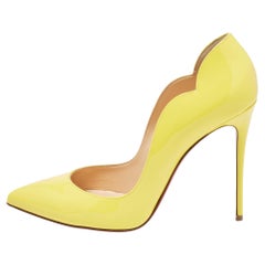 Christian Louboutin Yellow Patent Leather Hot Chick Pumps Size 40