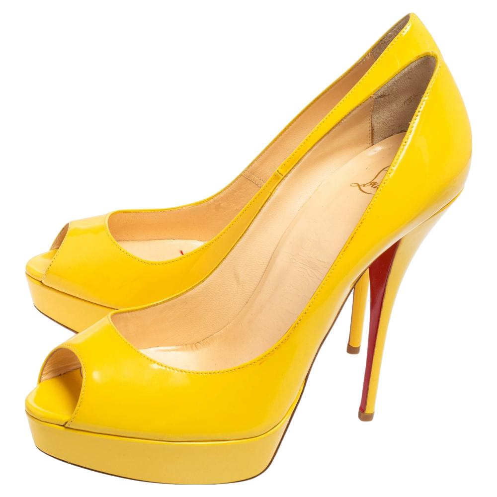 yellow louboutin heels