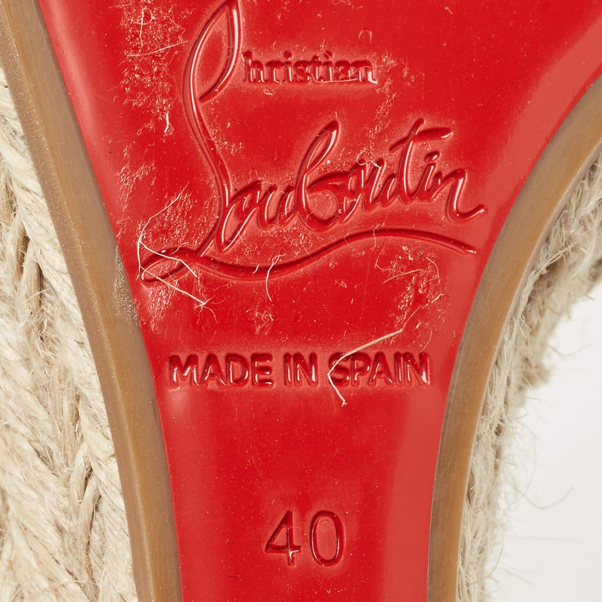 Christian Louboutin Yellow Patent Leather Mafaldina Espadrille Wedge Sandals Siz For Sale 2