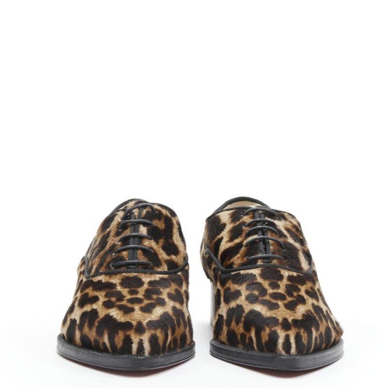 CHRISTIAN LOUBOUTIN Zazou Flat Pony brown leopard print  display picture 1