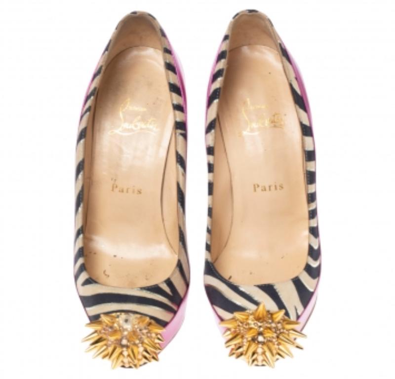 Christian Louboutin Pumps in pelle con stampa zebrata in edizione limitata con punte di asteroide 36 2