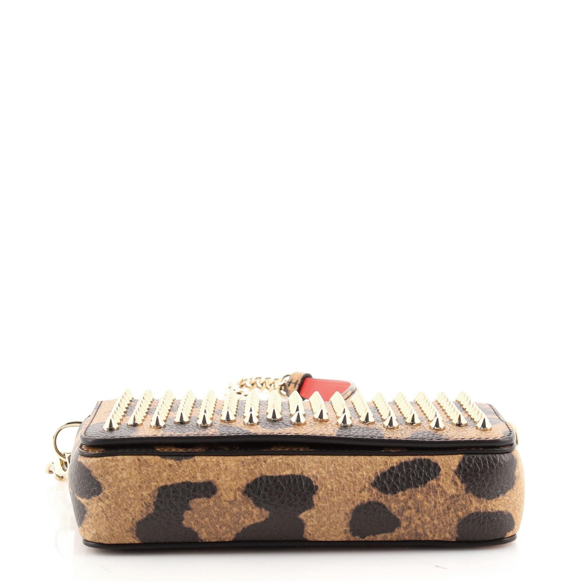 Women's or Men's Christian Louboutin Zoomi Clutch Spiked Leather