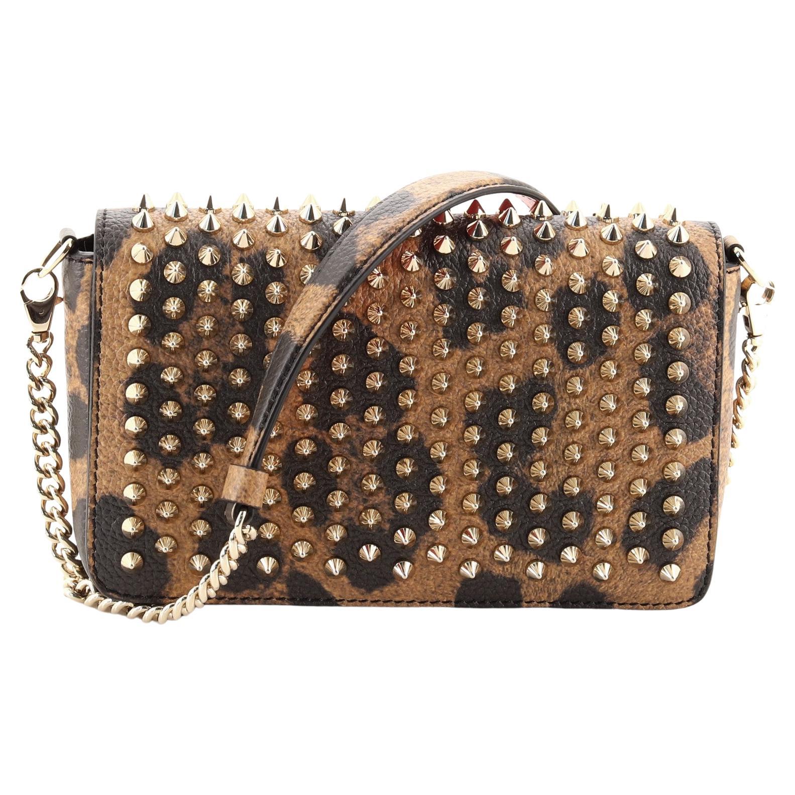 Christian Louboutin Zoomi Clutch Spiked Leather