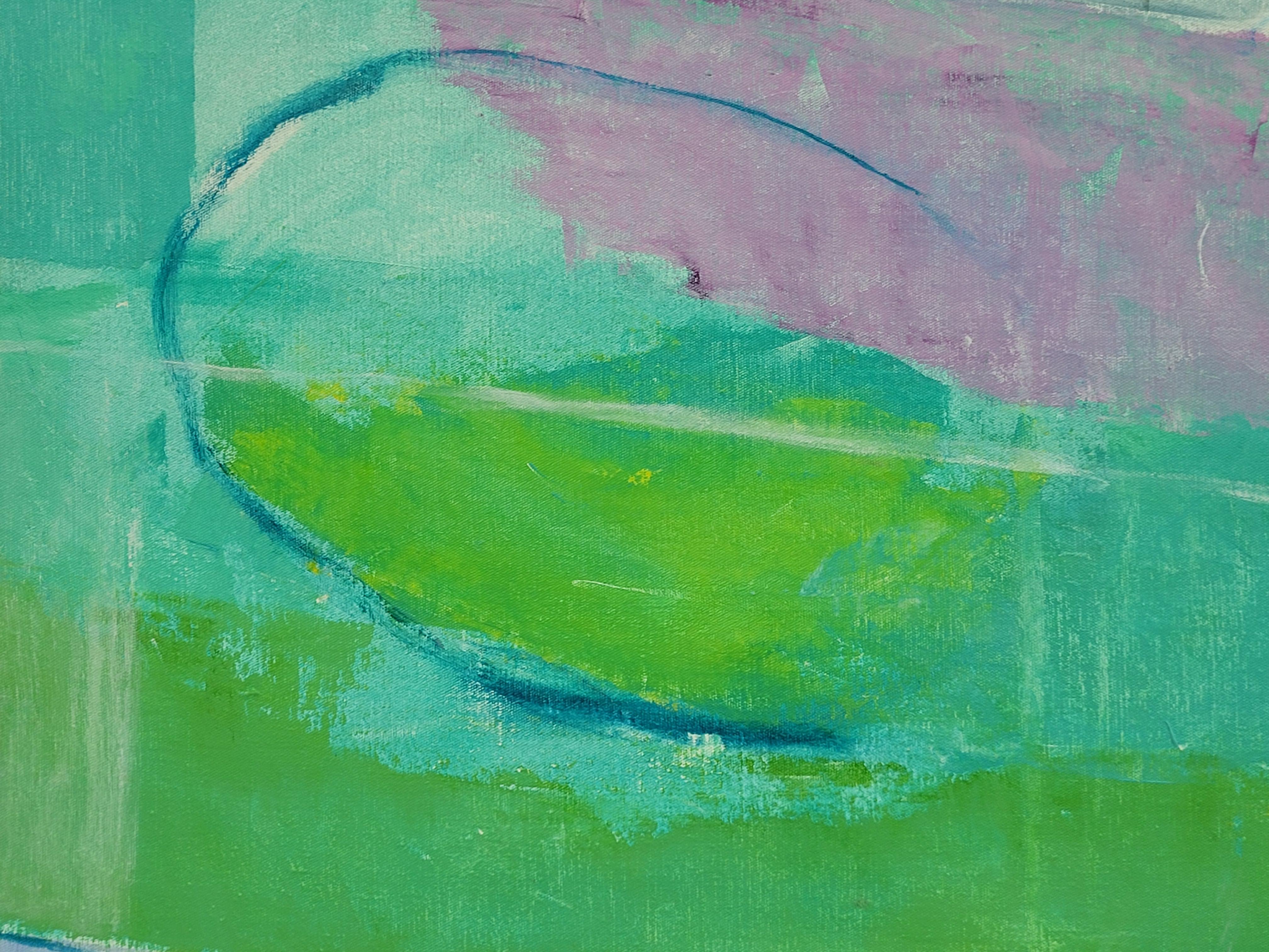 Acrilico su tela con campo di colore espressionista astratto.  Les Champs XII. - Painting Altro stile artistico di Christian Manoury 
