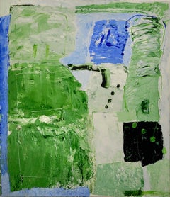 Abstrakt-expressionistische Farbfeld-Landschaft, Les Champs II. 155cm x 130cm.