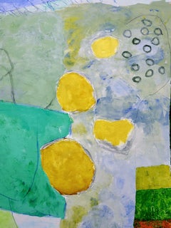 Expressionnisme abstrait en champs de couleurs sur toile, Les Champs. 160cm x 130cm.