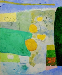 Expressionnisme abstrait en champs de couleurs sur toile, Les Champs. 160cm x 130cm.