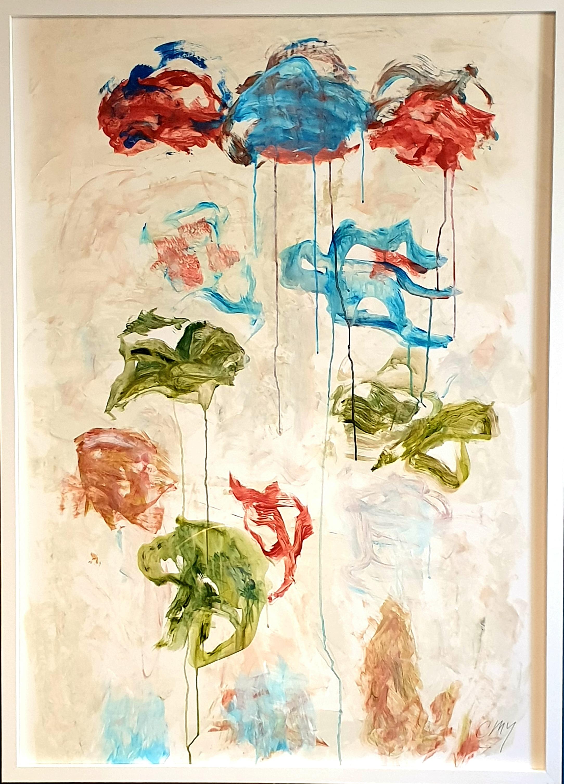 Expresionista Abstracto Contemporáneo Acrílico sobre Papel, 'Homenaje a Debussy'. - Painting de Christian Manoury 