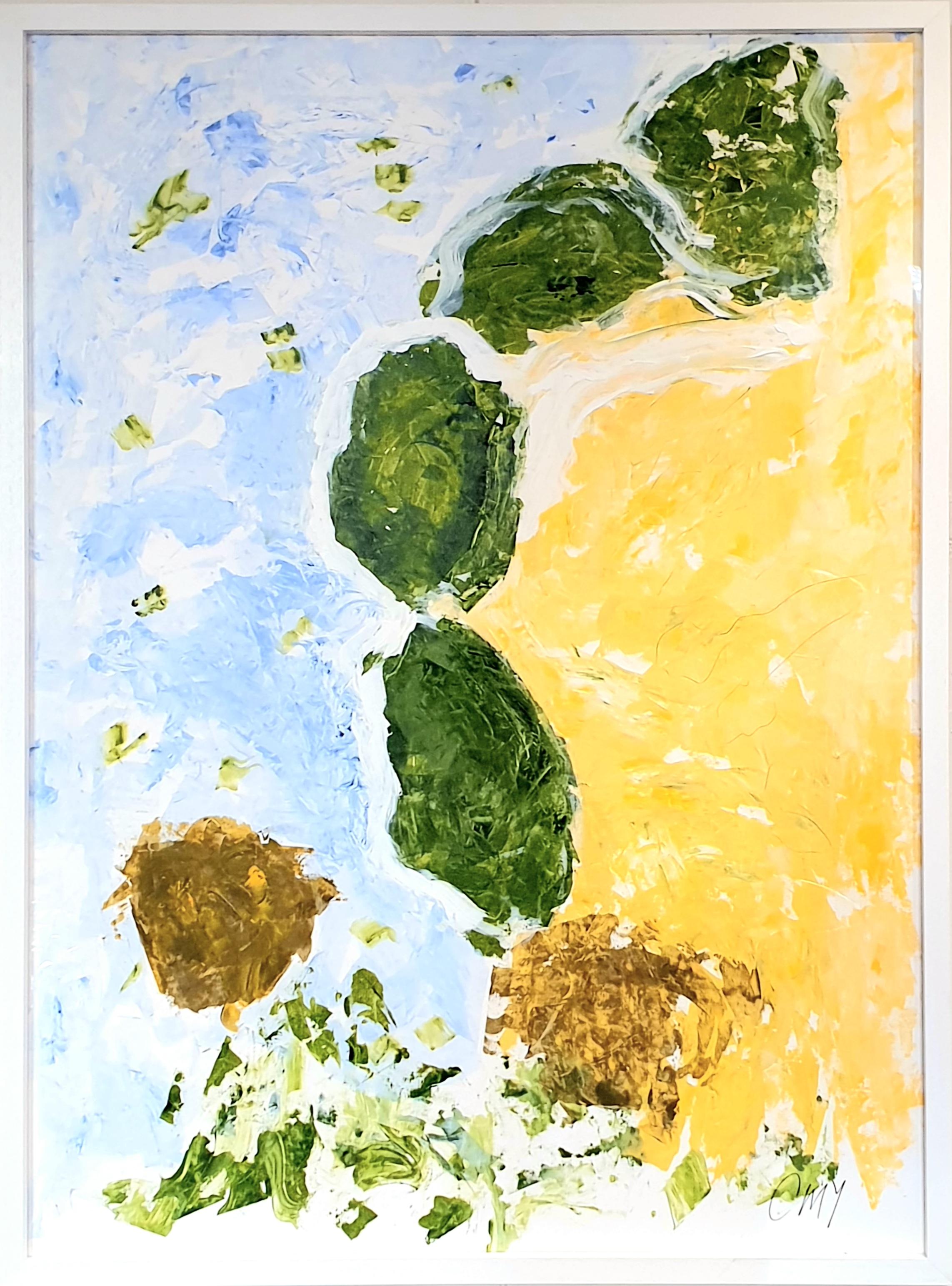 Expresionista Abstracto Contemporáneo Acrílico sobre Papel, 'Homenaje a Debussy'. - Painting de Christian Manoury 