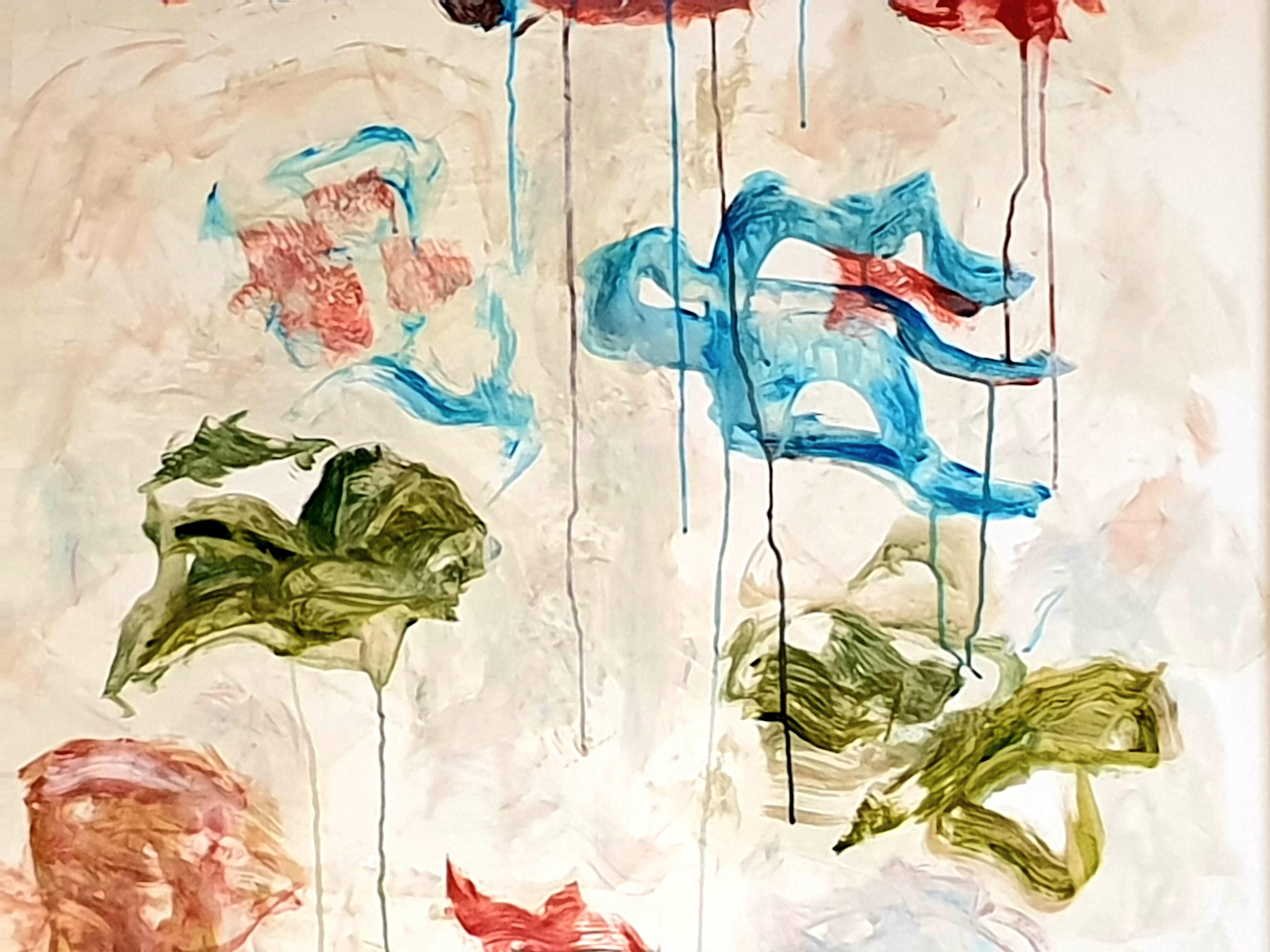 Expresionista Abstracto Contemporáneo Acrílico sobre Papel, 'Homenaje a Debussy'. - Abstract Painting Beige de Christian Manoury 