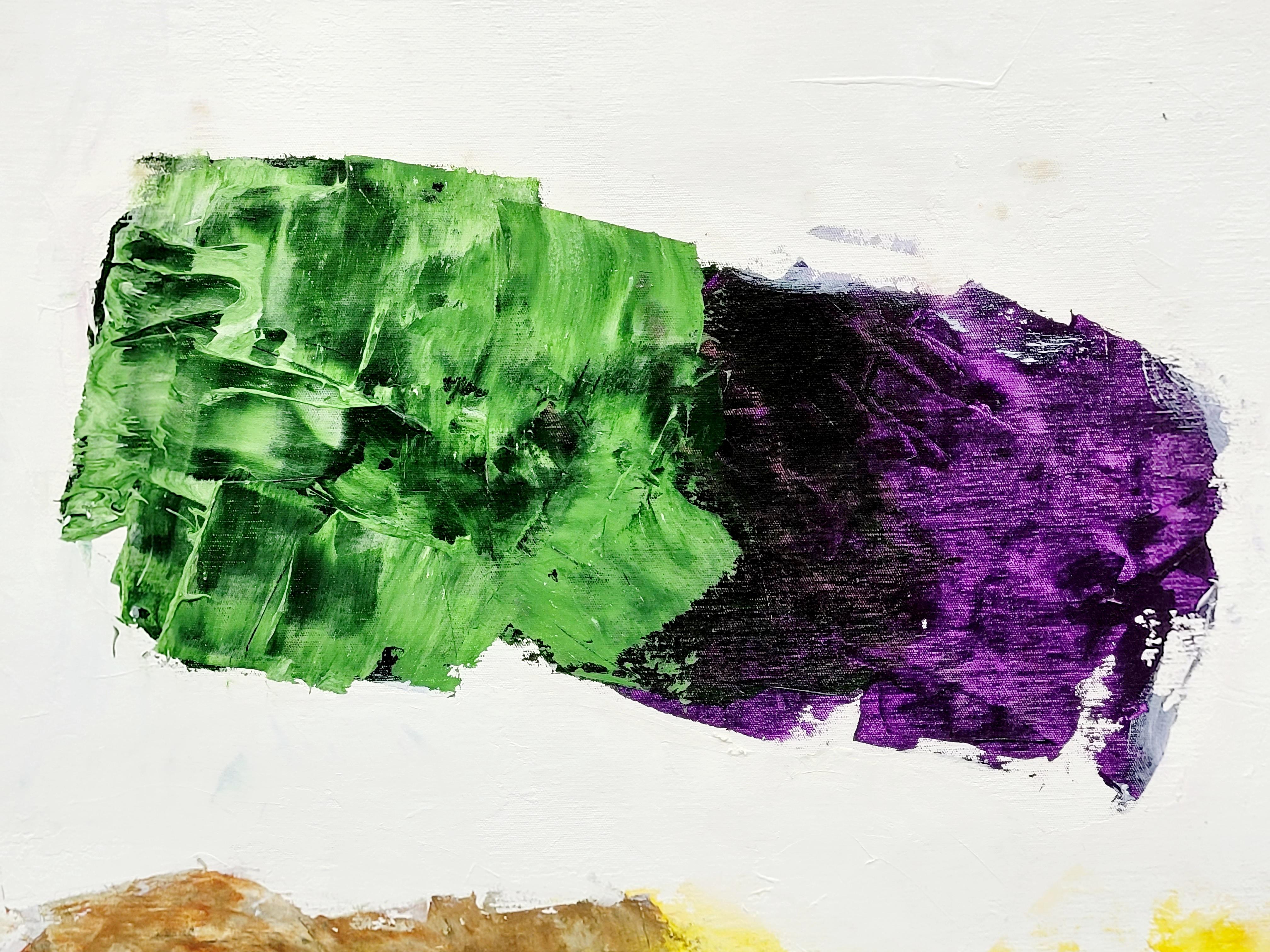 Espressionista astratto contemporaneo,  Acrilico su tela con campitura a colori. in vendita 2