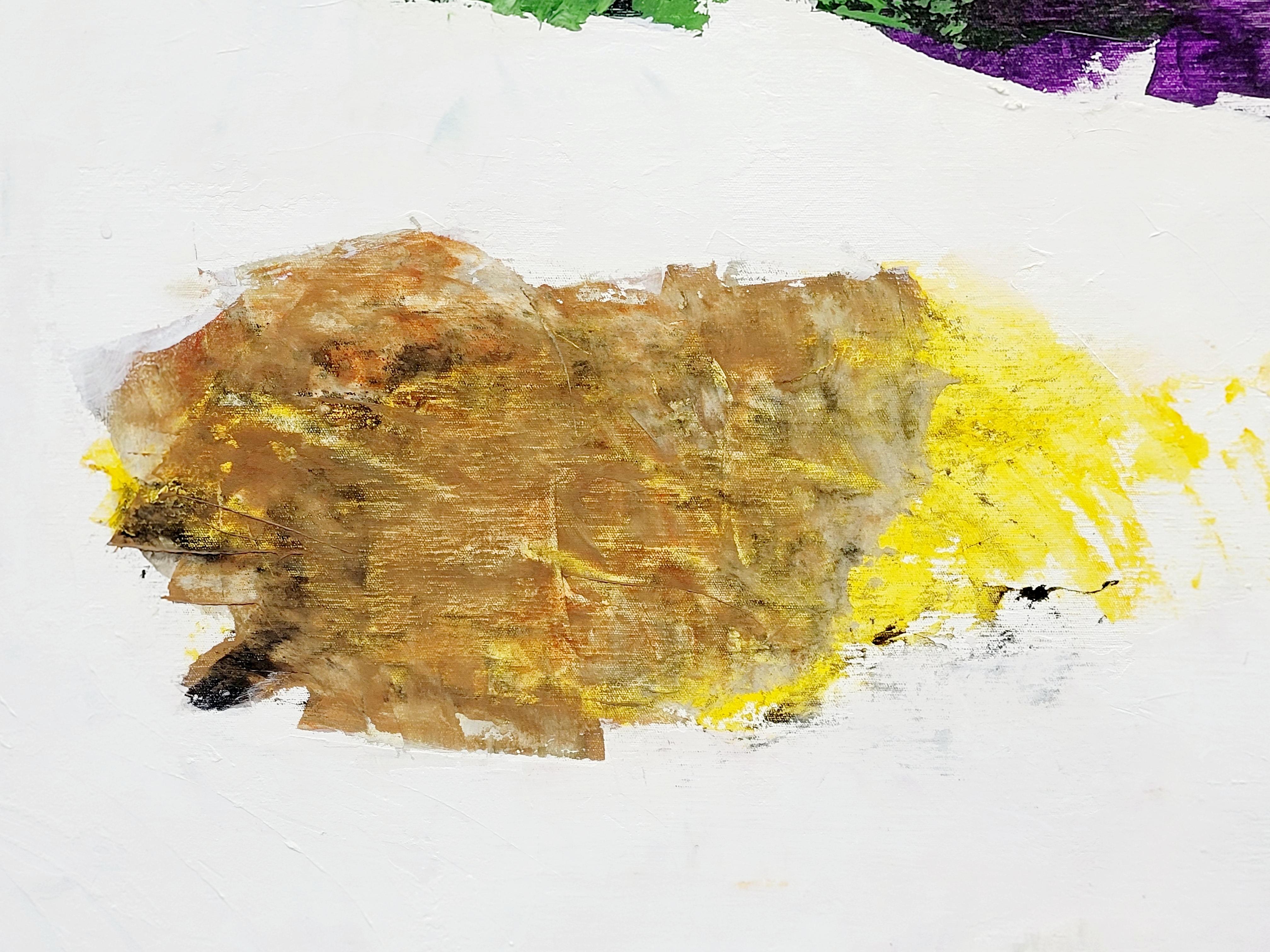 Espressionista astratto contemporaneo,  Acrilico su tela con campitura a colori. in vendita 3