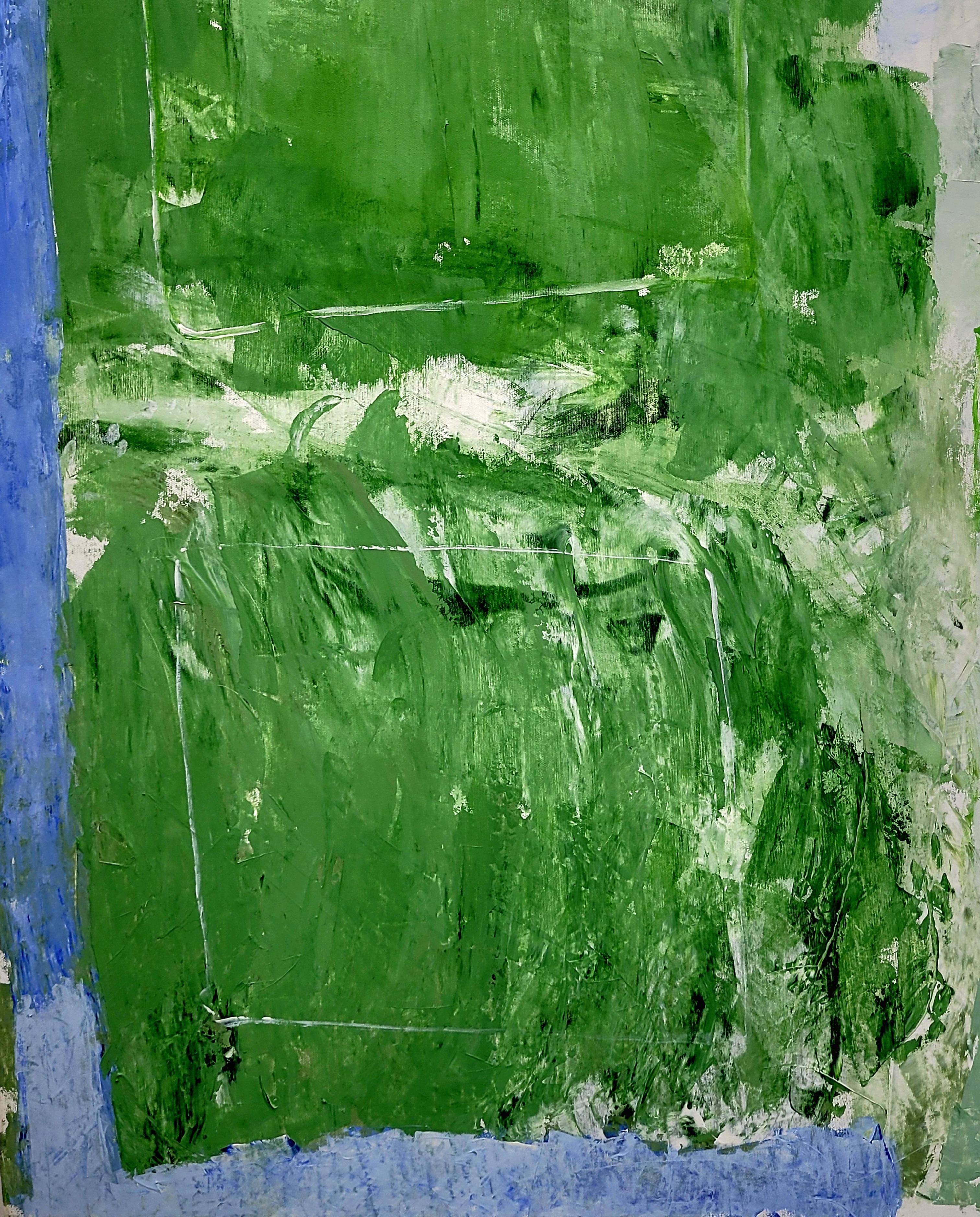 Paesaggio astratto espressionista contemporaneo con campiture di colore, Les Champs II in vendita 1