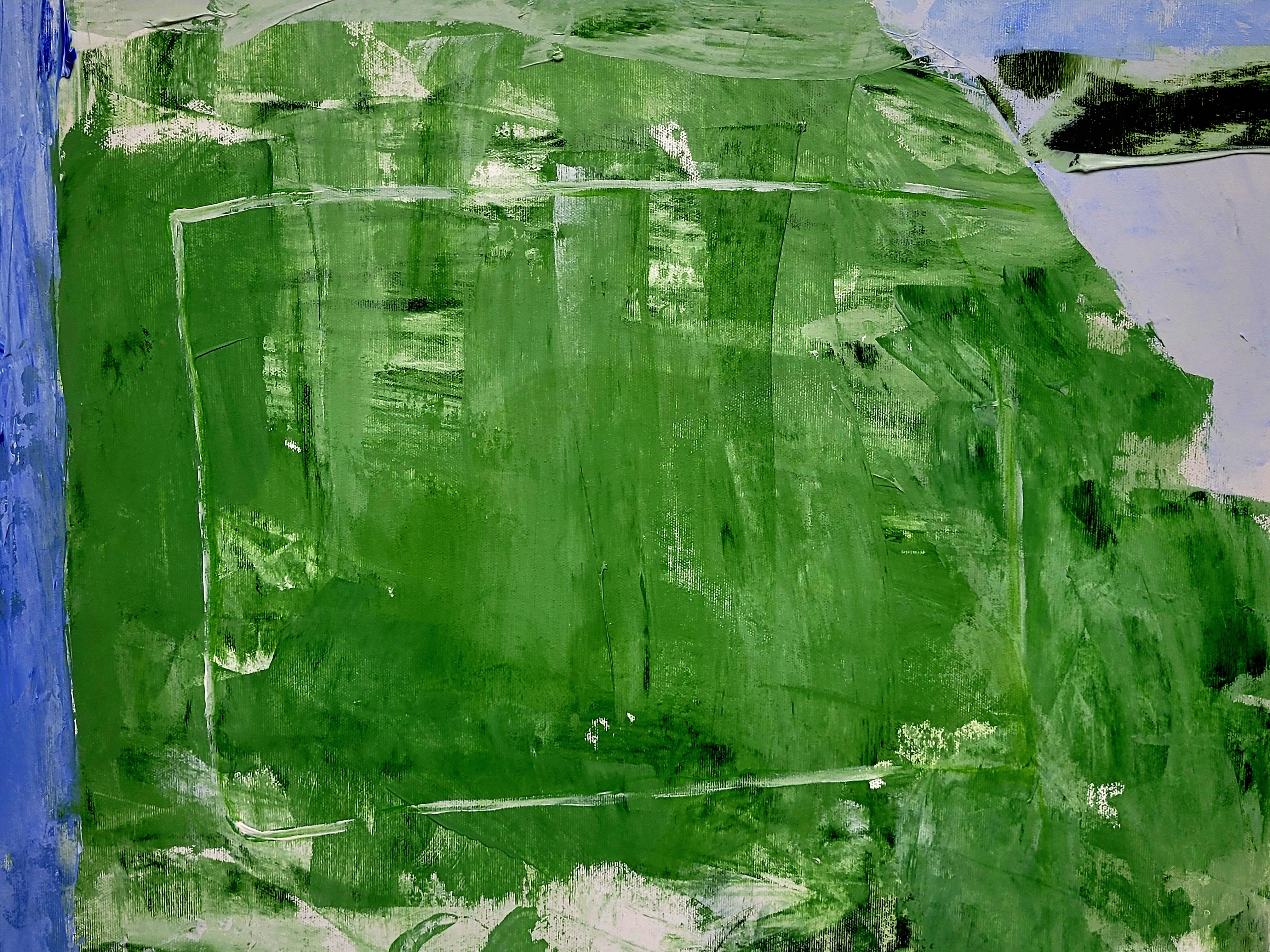 Paesaggio astratto espressionista contemporaneo con campiture di colore, Les Champs II in vendita 2
