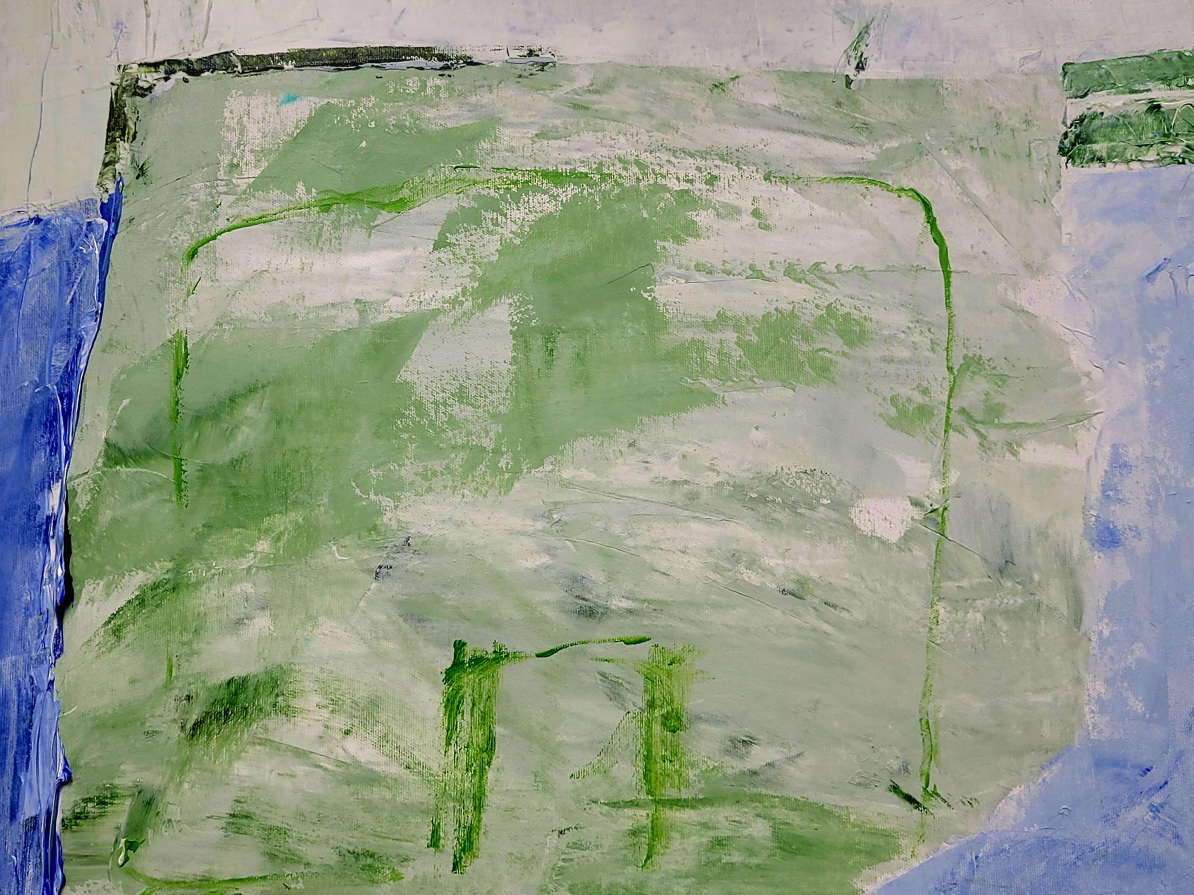 Paesaggio astratto espressionista contemporaneo con campiture di colore, Les Champs II in vendita 3