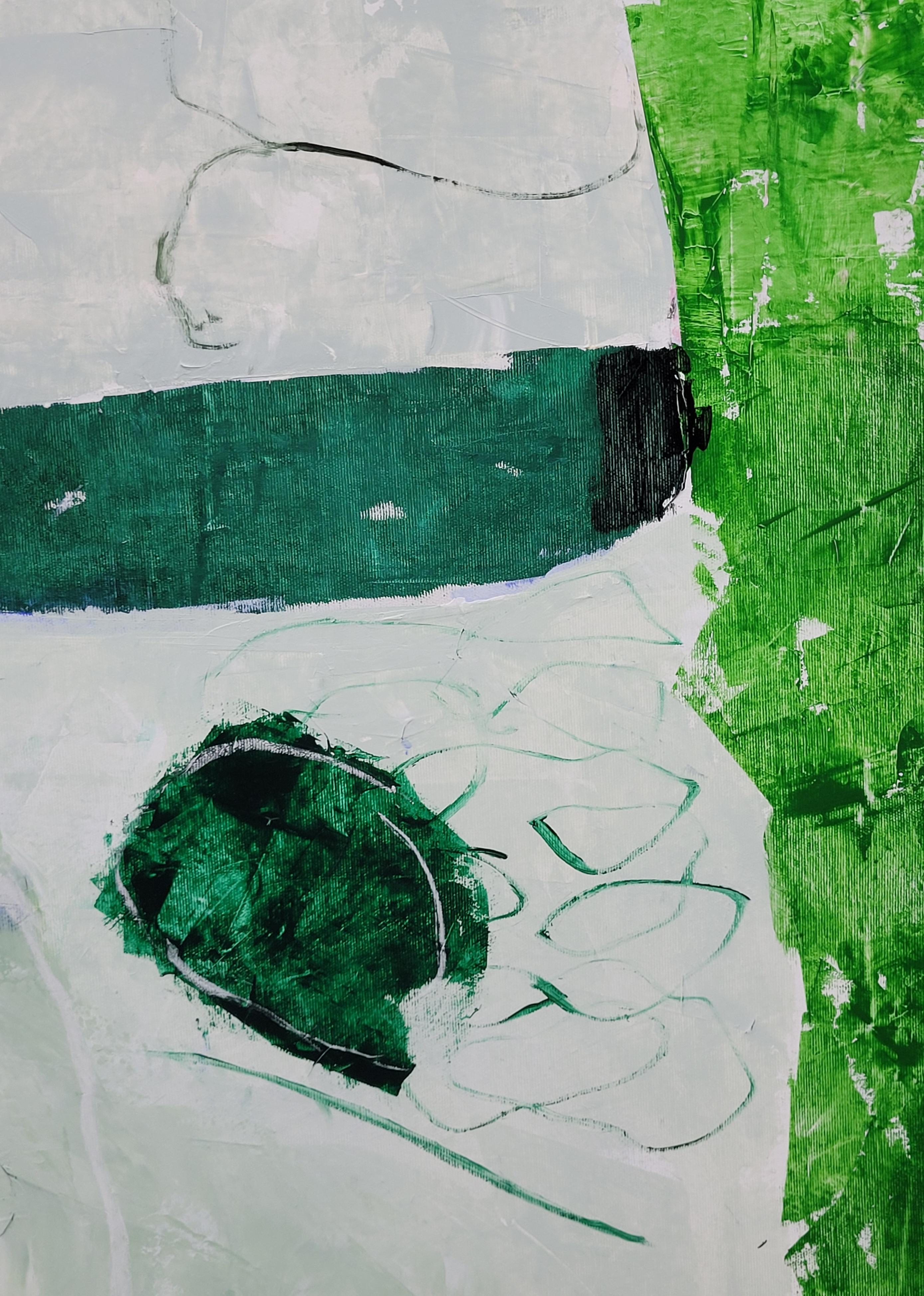 Paesaggio astratto espressionista contemporaneo con campo di colore, Les Champs V in vendita 5
