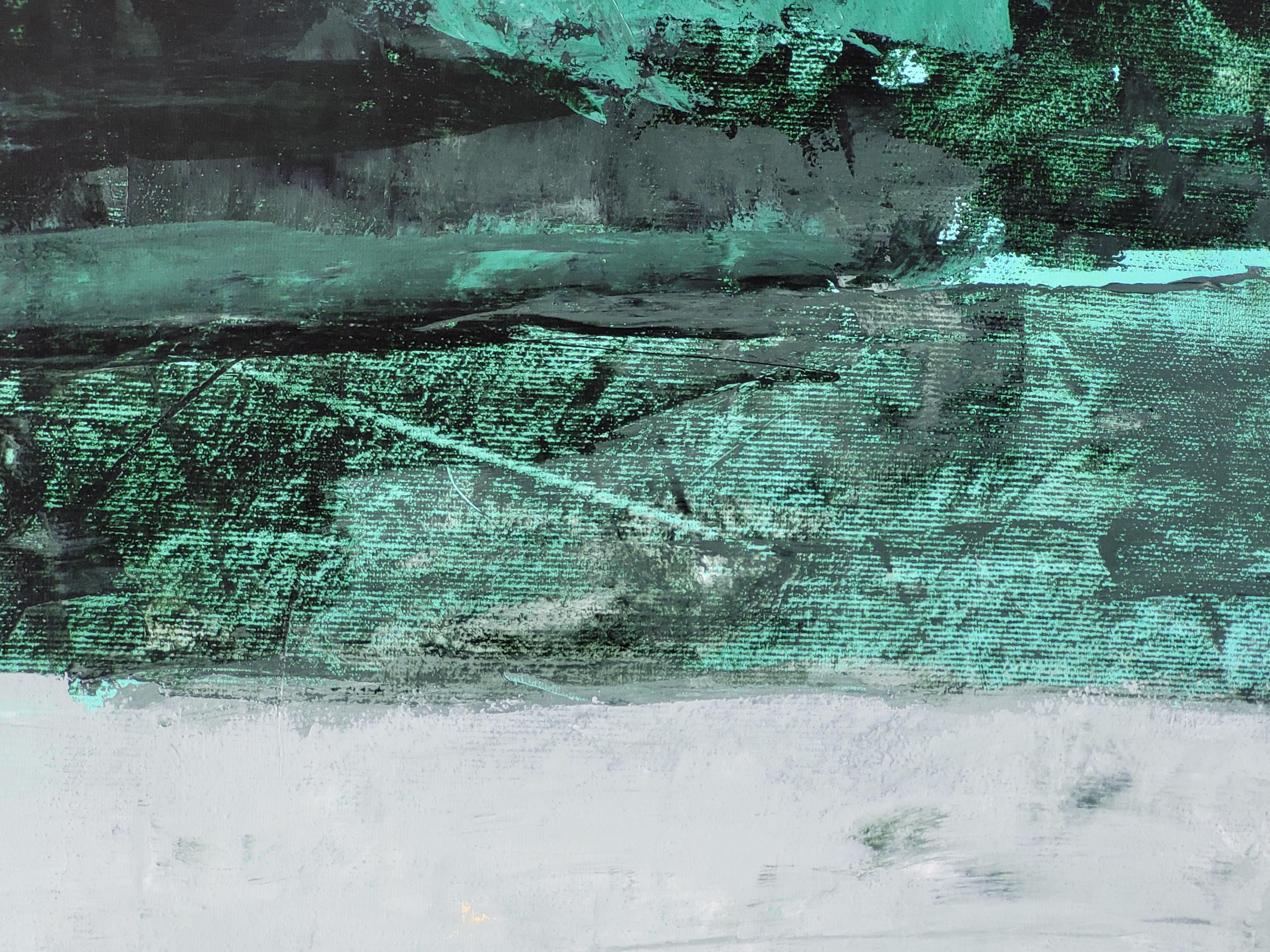 Paesaggio astratto espressionista contemporaneo con campo di colore, Les Champs VI in vendita 5