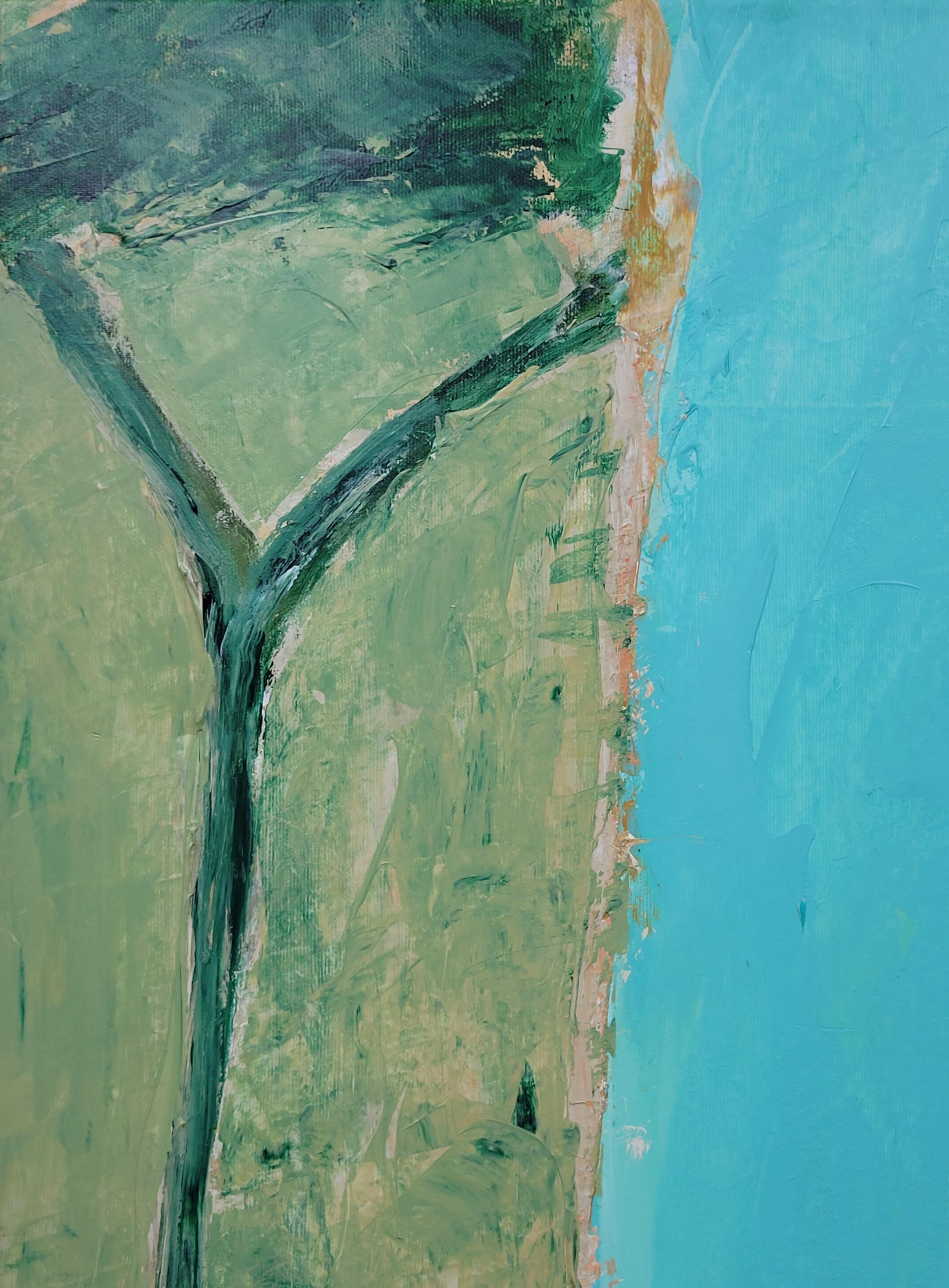 Paesaggio astratto espressionista contemporaneo con campo di colore, Les Champs VI in vendita 1