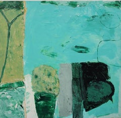 Paysage expressionniste abstrait contemporain à champs de couleurs, Les Champs VI