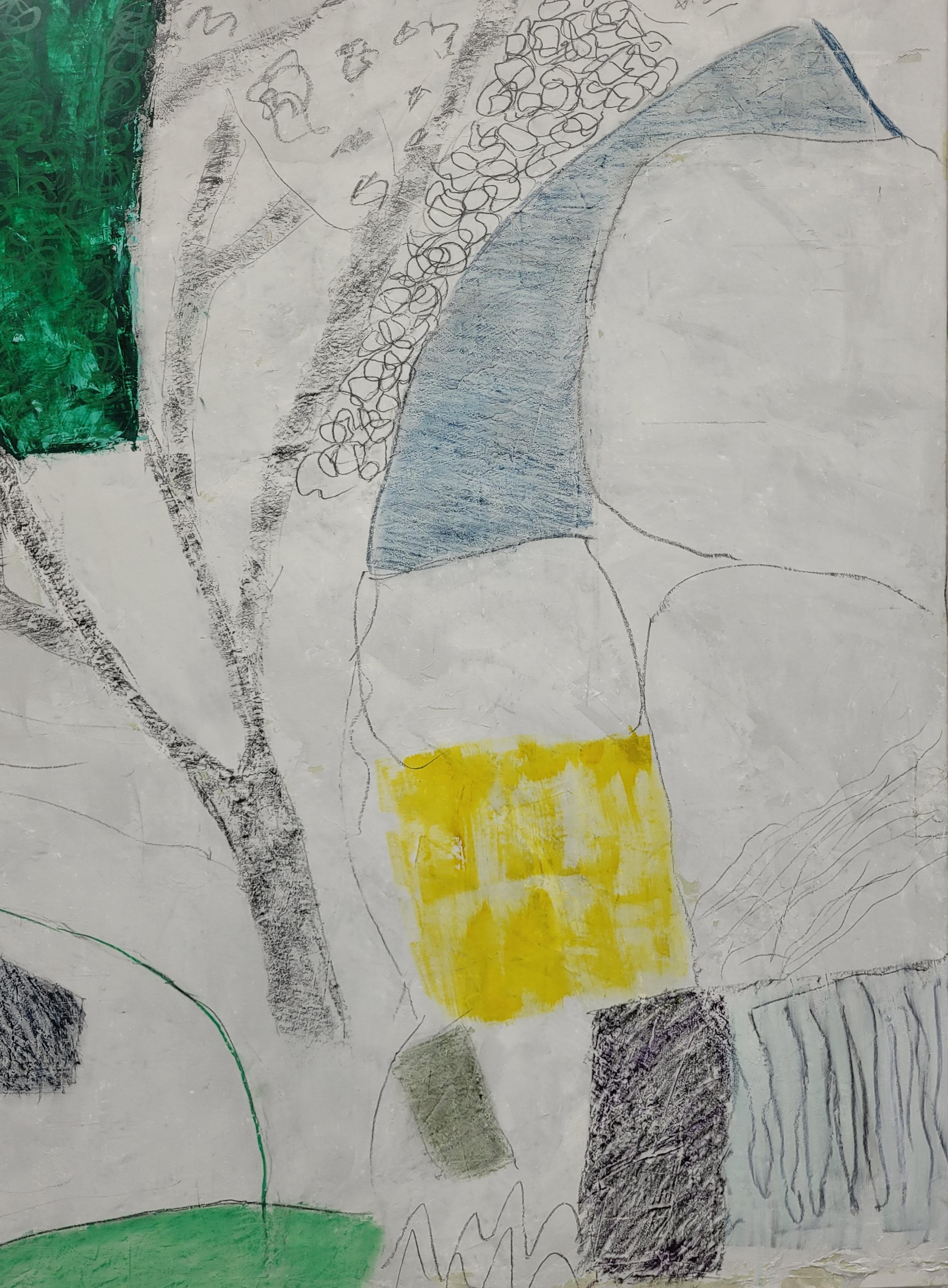 Paesaggio astratto espressionista contemporaneo con campo di colore  Gli Champs VII - Painting di Christian Manoury 