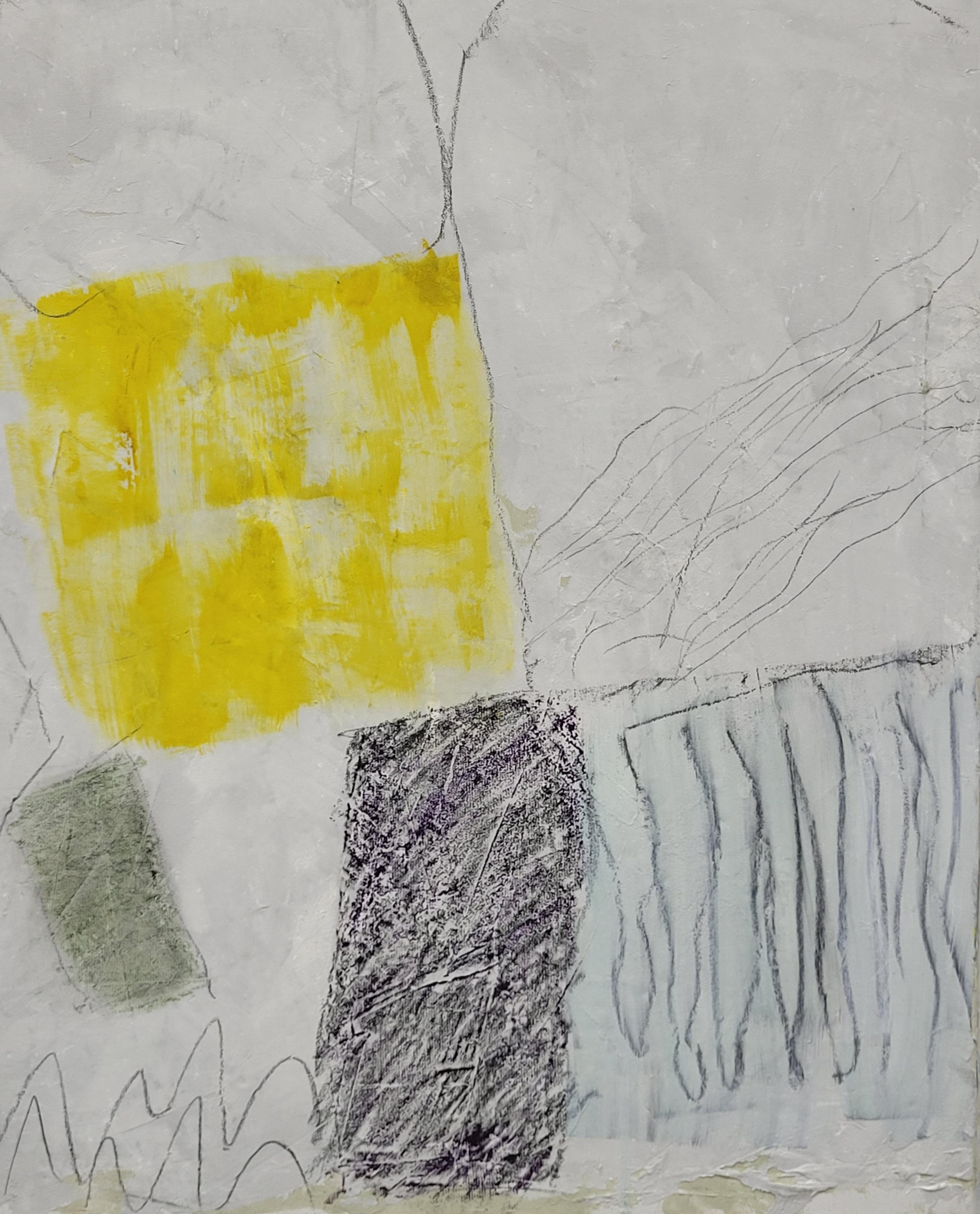 Paesaggio astratto espressionista contemporaneo con campo di colore  Gli Champs VII - Painting Espressionista di Christian Manoury 