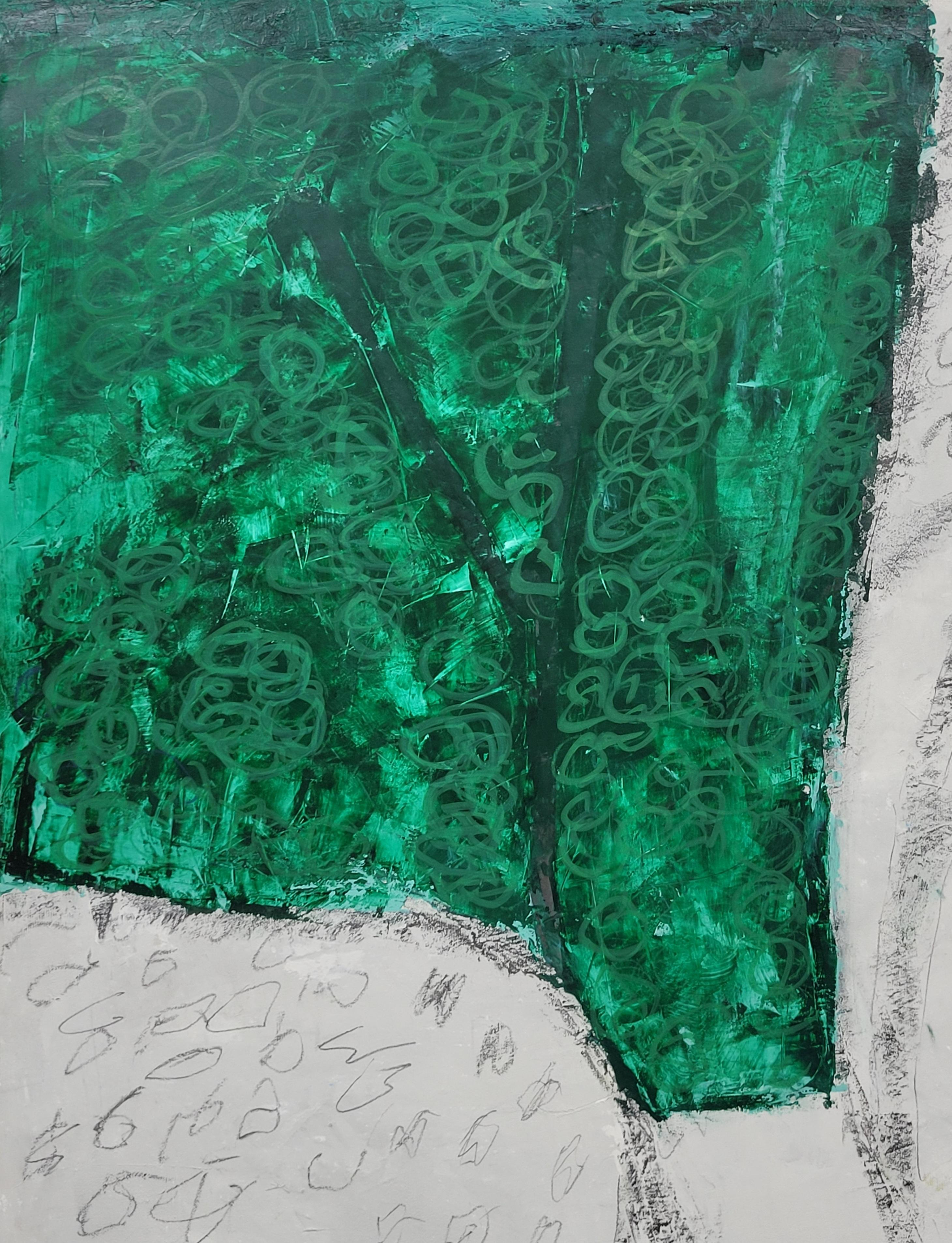Paesaggio astratto espressionista contemporaneo con campo di colore  Gli Champs VII in vendita 2
